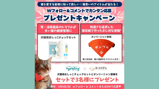 豪華プレゼントキャンペーン開催中|愛猫の名前&連絡先入り首輪とnyanplingが当たるチャンス!