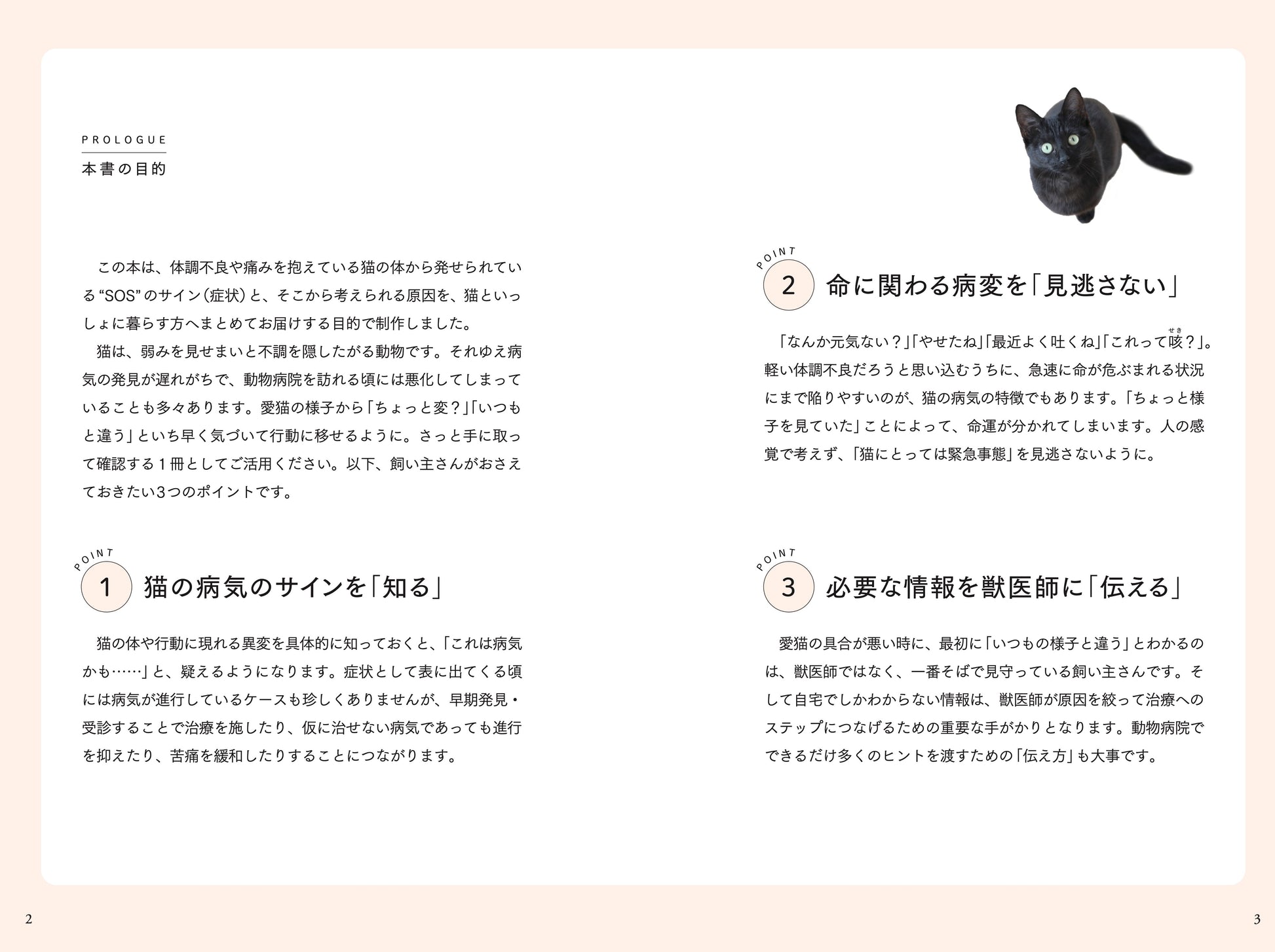 この本は、体調不良や痛みを抱えている猫の体からはっせら発せられているSOSのサインと、そこから考えられる原因を。猫といっしょに暮らす方へまとめる目的で制作されました。