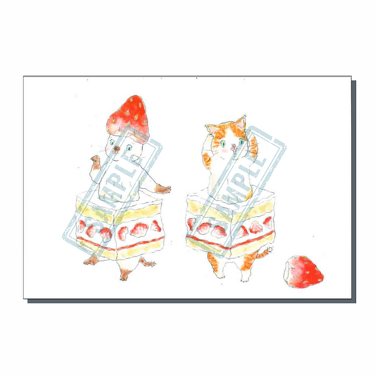 [NEW] Shortcake Kitty 🍰 / Tokoro Komugi Postcard