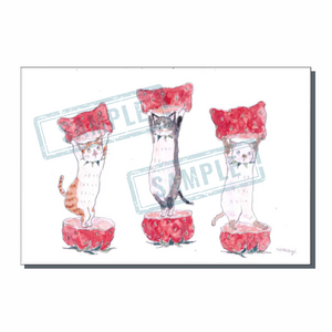 ポストカード】ねこいちごにゃんこ|かわいい・おしゃれな猫のイラスト ポストカード】ねこいちごにゃんこ|かわいい・おしゃれな猫のイラスト